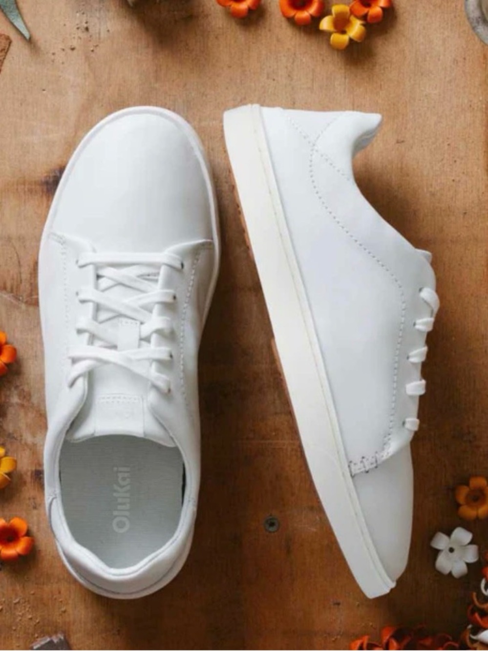 Olukai Pehuea Lī ‘Ili Women’s Everyday Leather Sneakers $120 Size 7